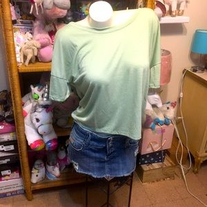 Twist Back Sage Crop Top